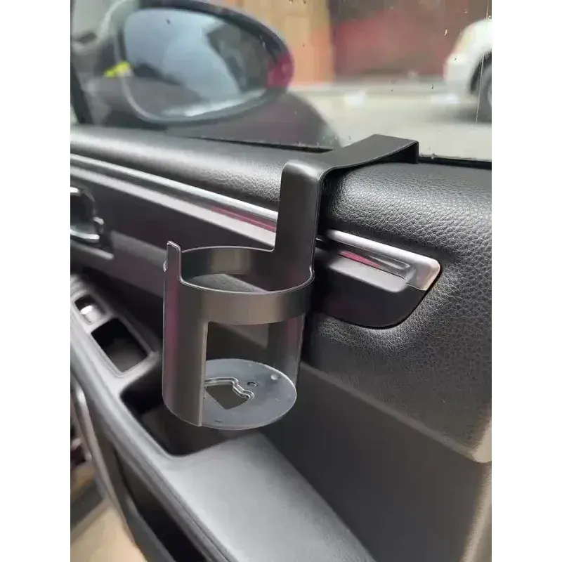Meixiu Car Door Plastic Cup Holder - Black Beverage Holder, Portable Storage Rack